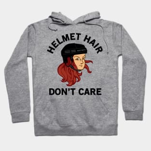 Hockey Helmet Hair Don't Care Red Head Hoodie